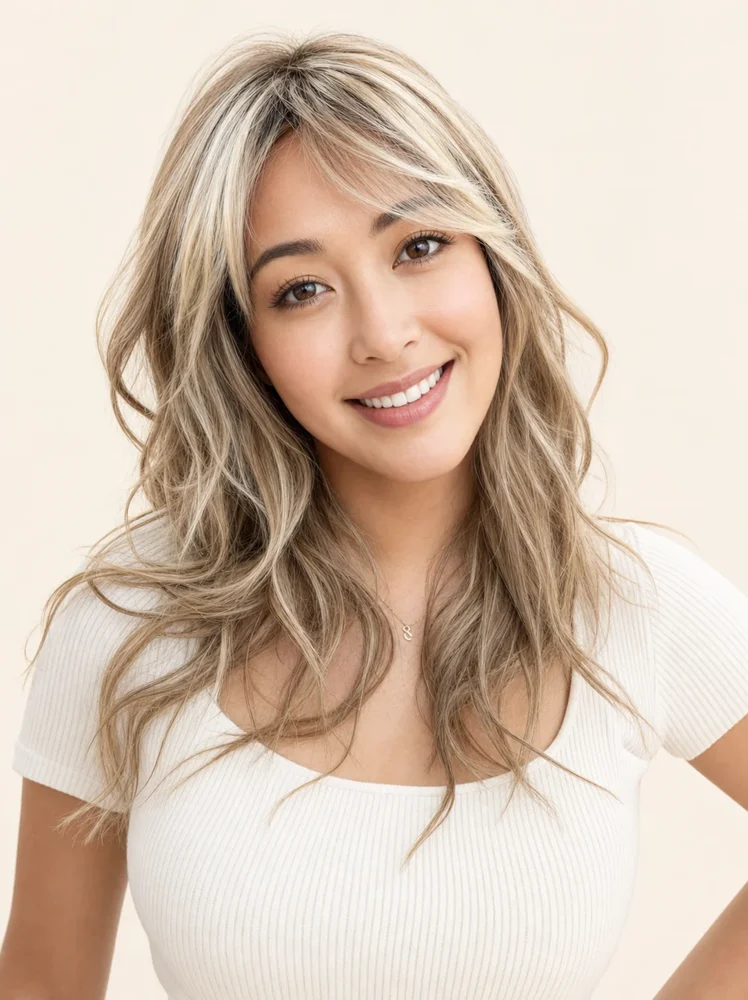TressAllure California Beach Waves | HF Synthetic Lace Front Wig (Mono Top) — product style image