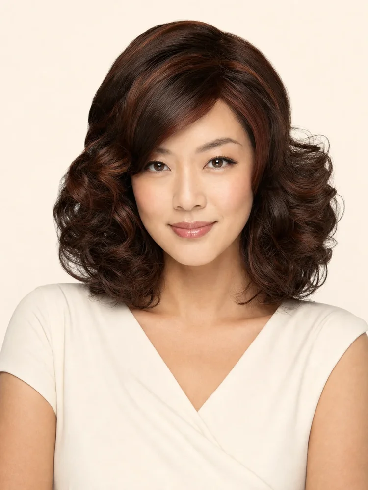 TressAllure Casual Curls | Synthetic Lace Front Wig (Mono Part) — product style image