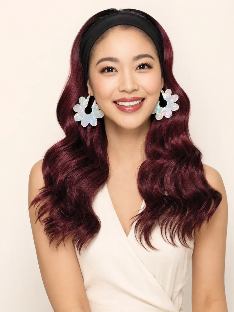 Kim Kimble 20" Wavy Waves Headband Wig | Synthetic Hairpiece — product style image