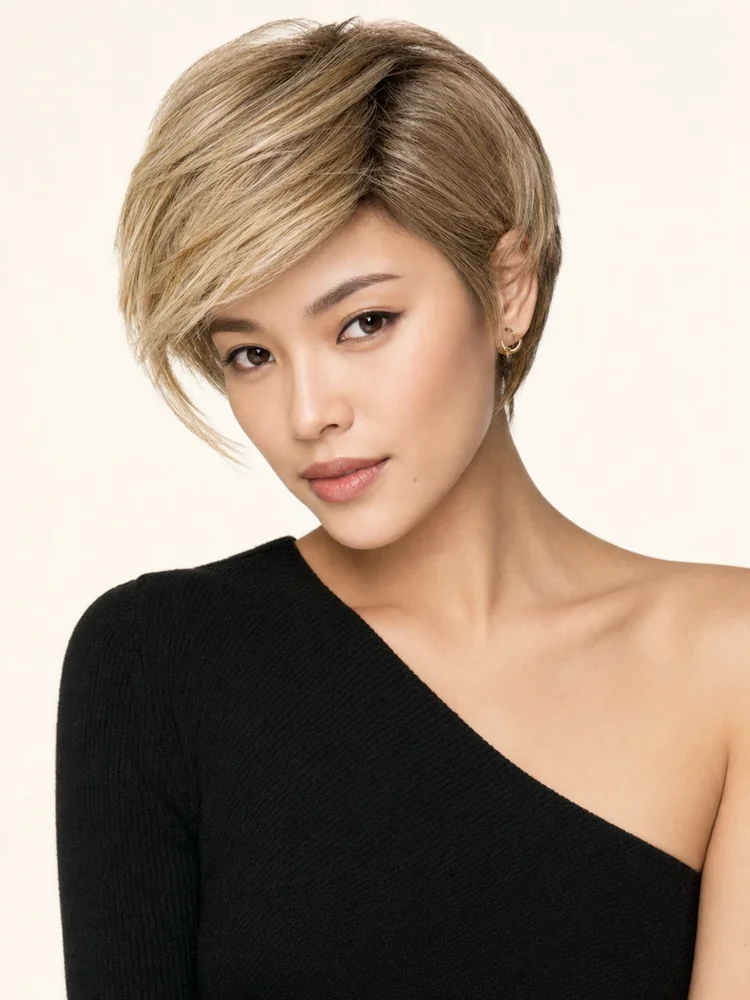 TressAllure Angled Pixie | HF Synthetic Wig (Basic Cap) — product style image