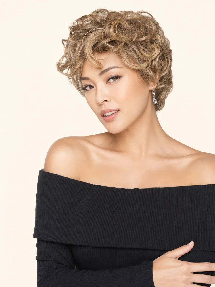 TressAllure Modern Curls | HF Synthetic Wig (Basic Cap) — product style image