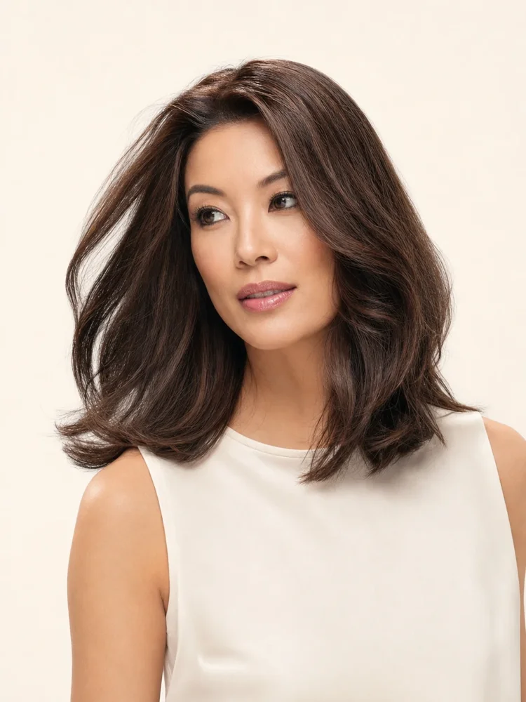 Jon Renau 12" Top Form | Remy Human Hair Topper (Full Mono) — product style image