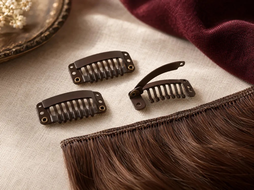 hairpieces in Hong Kong — Concept image for opening and closing hairpiece clips.