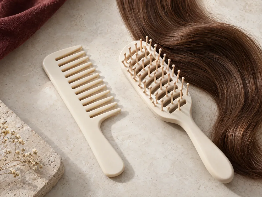 wig brush in Hong Kong — Concept image for a wide-tooth comb and wig tools.