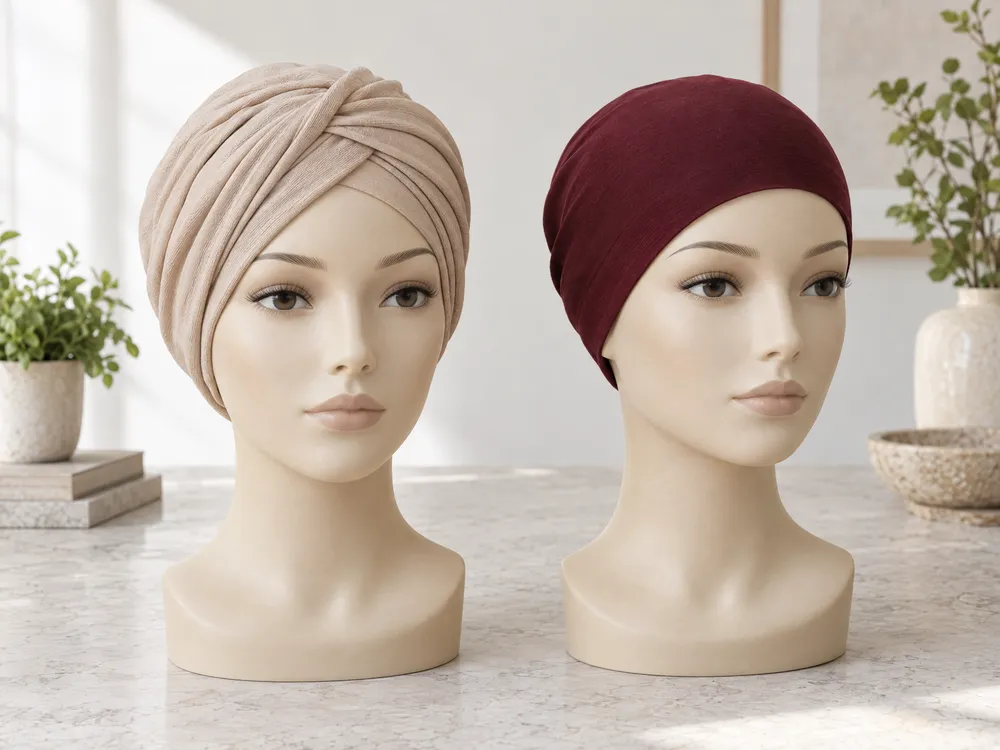 adjustable wig straps in Hong Kong — Concept image for the covered outline of pre-tied headwear and soft caps.
